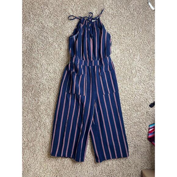 Universal Thread Striped Navy Blue Women's Jumpsuit XS - Picture 1 of 6